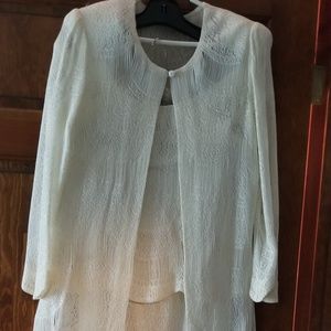 Formal 3-Piece, Long Dress.  Cream.